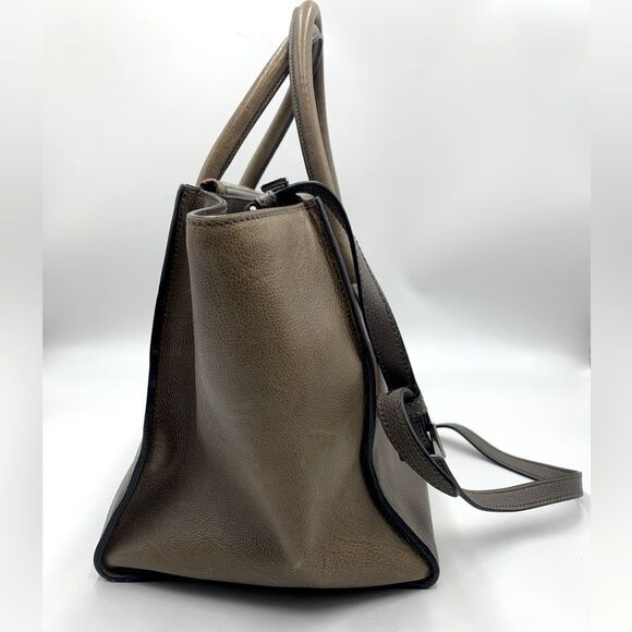 Auth Vtg Prada 2way Twin Pocket Glacé Tote Bag in Pomice Preloved Iconic Shape - Picture 10 of 16